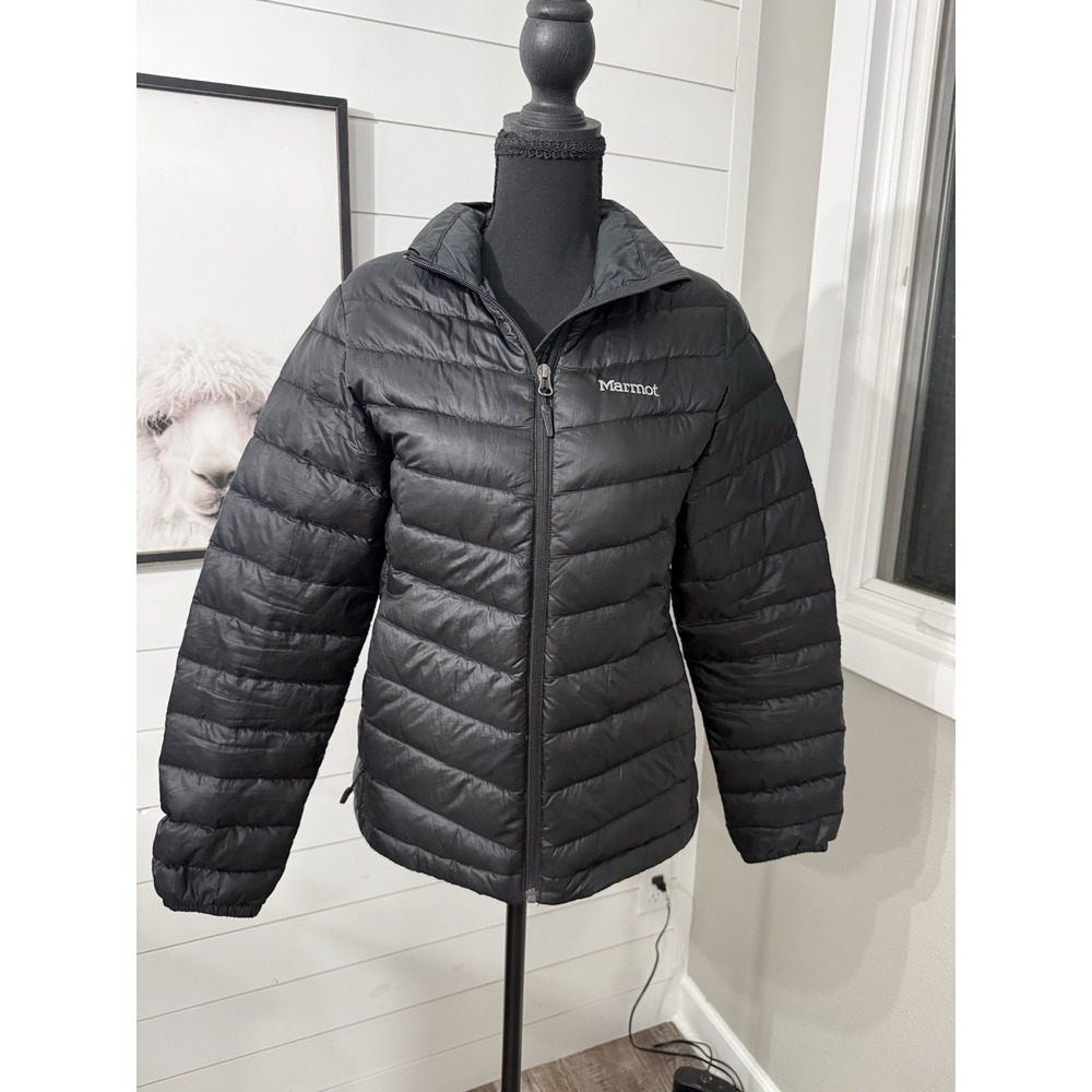 Marmot Women's Black Puffer Jacket Size Small Lightweight Insulated Coat EUC
